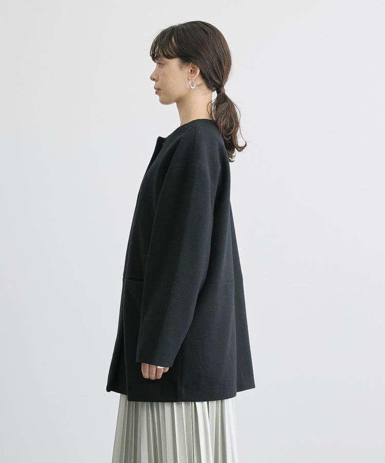 AMERICAN HOLIC「中空FIBERロングノーカラーコート【軽量アウター】」|ノーカラーコート|