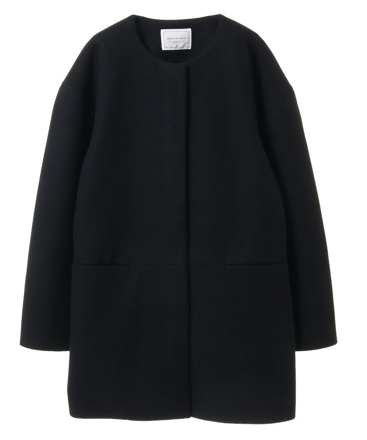 AMERICAN HOLIC「中空FIBERロングノーカラーコート【軽量アウター】」|ノーカラーコート|