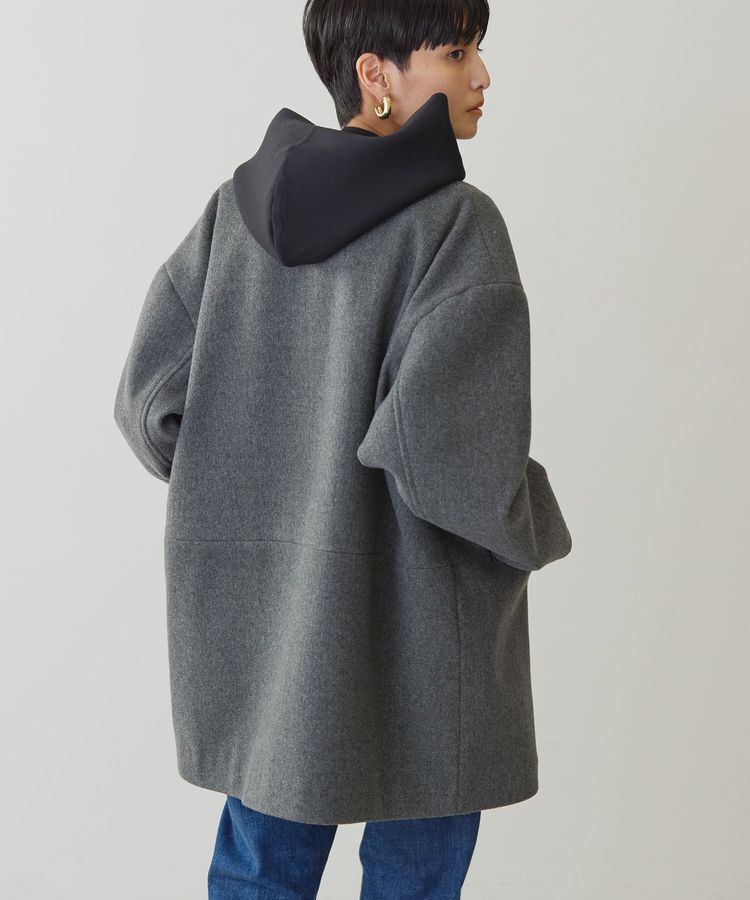AMERICAN HOLIC「中空FIBERロングノーカラーコート【軽量アウター】」|ノーカラーコート|