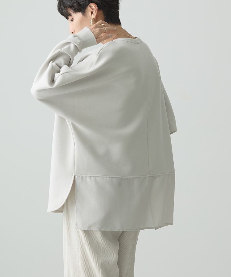 AMERICAN HOLIC「ドルマン異素材ポンチプルオーバー」|Tシャツ・カットソー|Light Gray