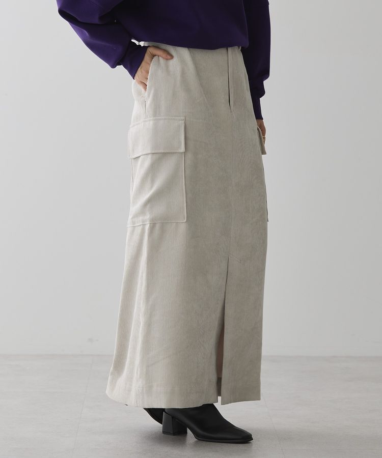 AMERICAN HOLIC「コーデュロイサイドポケットタイトスカート」|タイト|Ivory