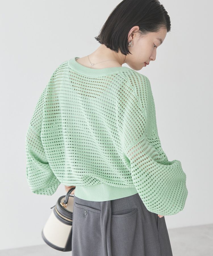 AMERICAN HOLIC「ジップアップメッシュニットカーディガン」|カーディガン|