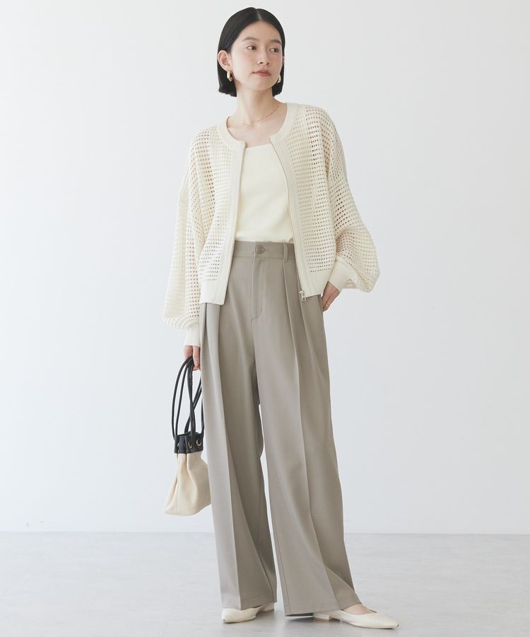 AMERICAN HOLIC「ジップアップメッシュニットカーディガン」|カーディガン|