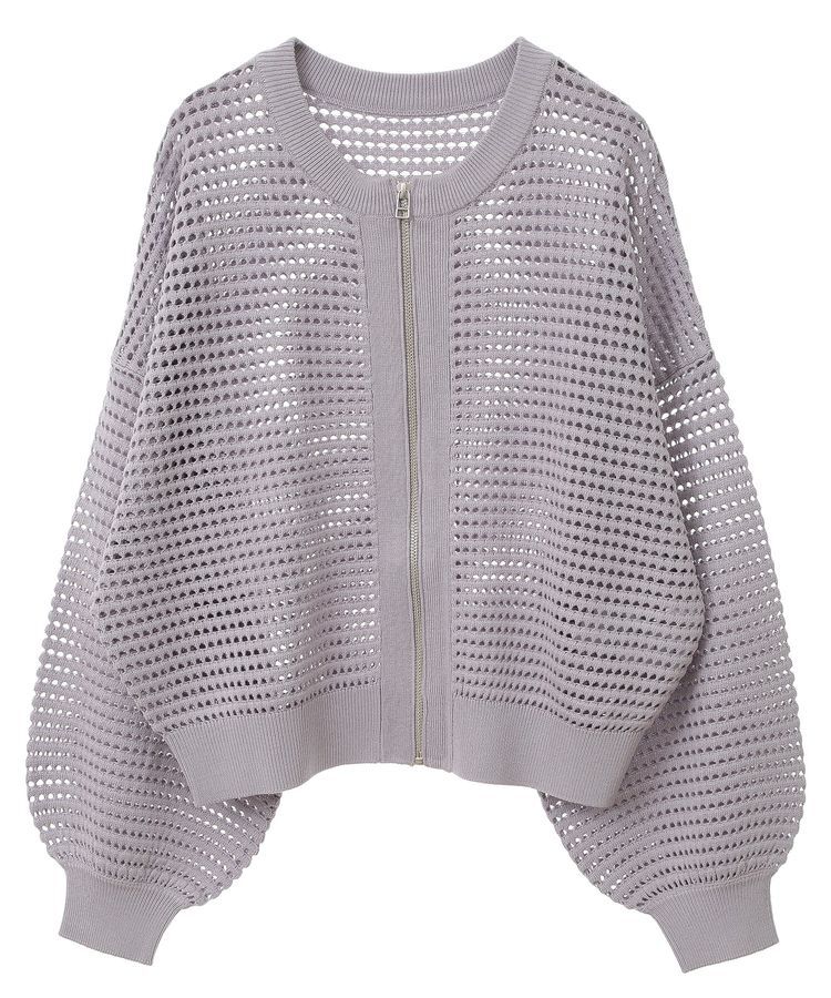 AMERICAN HOLIC「ジップアップメッシュニットカーディガン」|カーディガン|