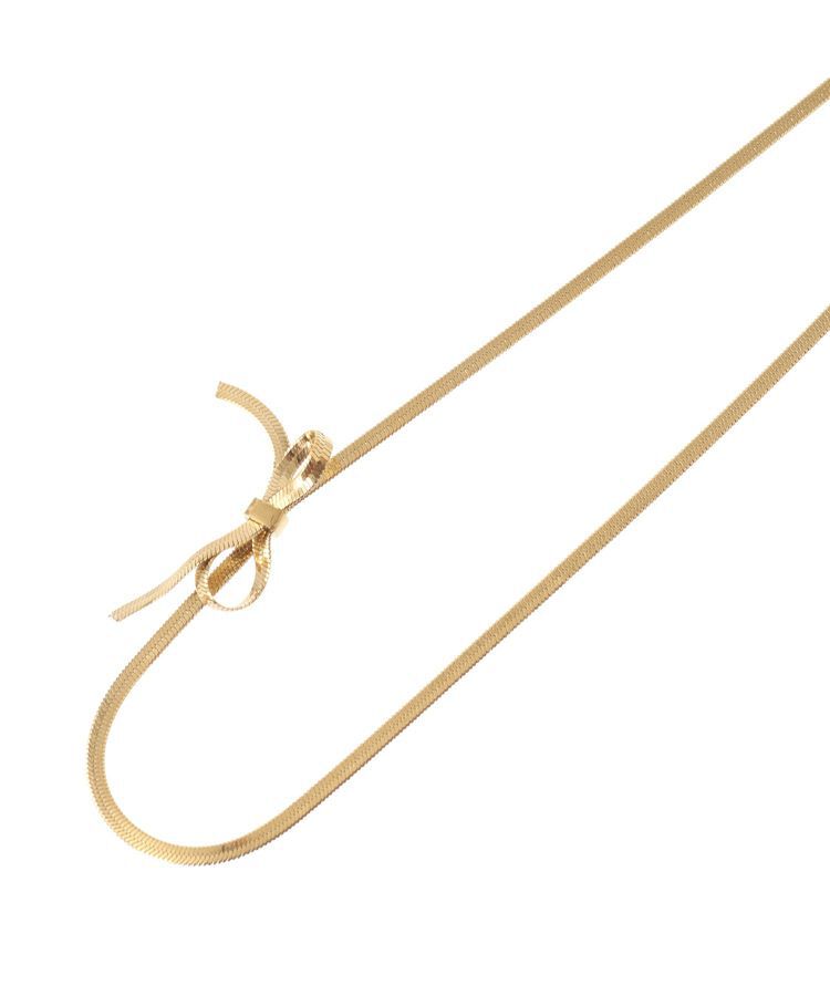 AMERICAN HOLIC「ステンレス アシメトリーリボンネックレス」|ネックレス|