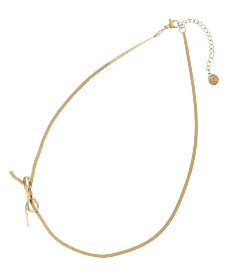 AMERICAN HOLIC「ステンレス アシメトリーリボンネックレス」|ネックレス|