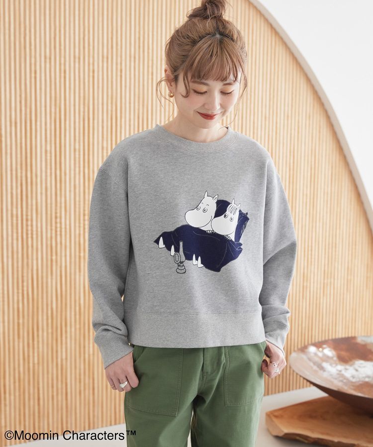 AMERICAN HOLIC「【WEB限定】Moomin フロッキープリント裏毛プルオーバー」|スウェット・ジャージ|