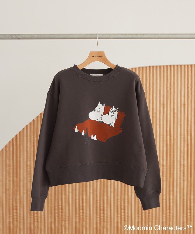 AMERICAN HOLIC「【WEB限定】Moomin フロッキープリント裏毛プルオーバー」|スウェット・ジャージ|