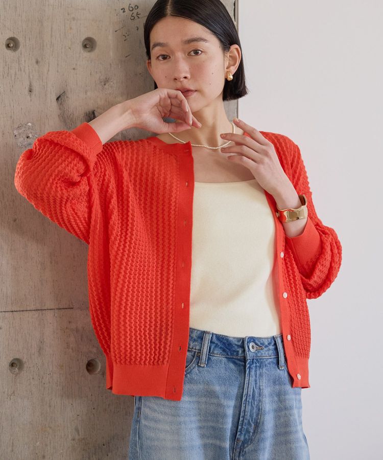 AMERICAN HOLIC「柄編みニットカーディガン」|カーディガン|