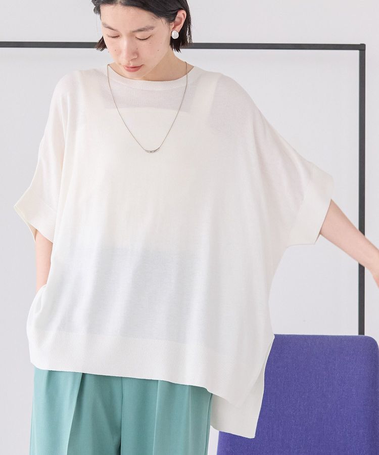 AMERICAN HOLIC「接触冷感サイドスリットニットプルオーバー」|ニット・セーター|Off White