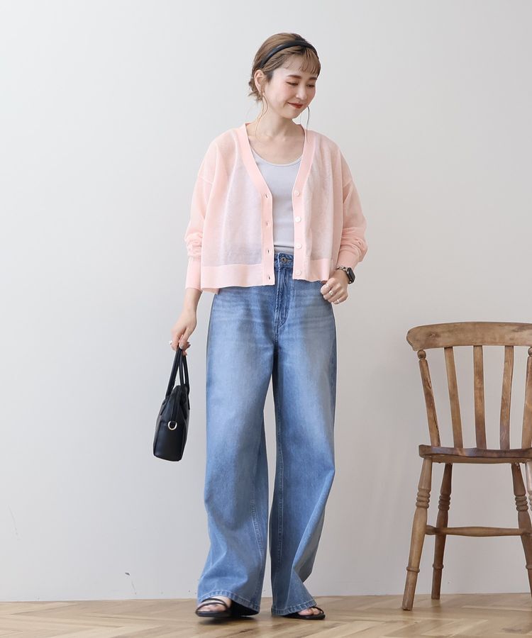 AMERICAN HOLIC「ウォッシャブルショート丈シアーカーディガン」|カーディガン|