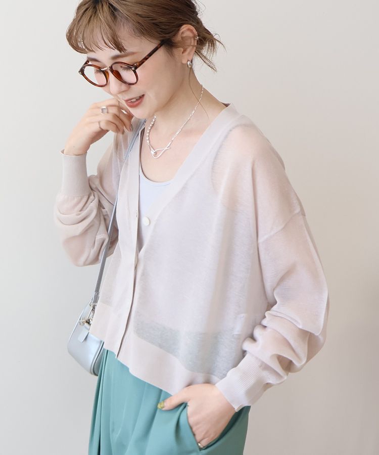 AMERICAN HOLIC「ウォッシャブルショート丈シアーカーディガン」|カーディガン|