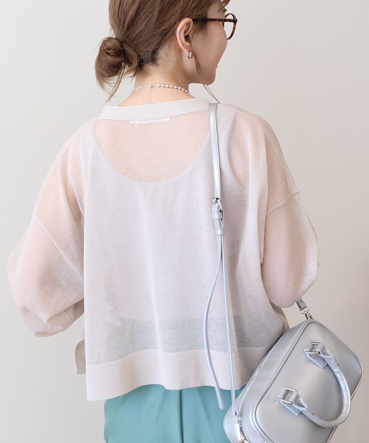 AMERICAN HOLIC「ウォッシャブルショート丈シアーカーディガン」|カーディガン|