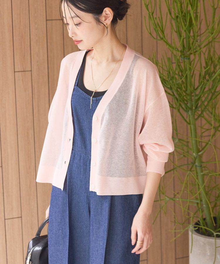 AMERICAN HOLIC「ウォッシャブルショート丈シアーカーディガン」|カーディガン|