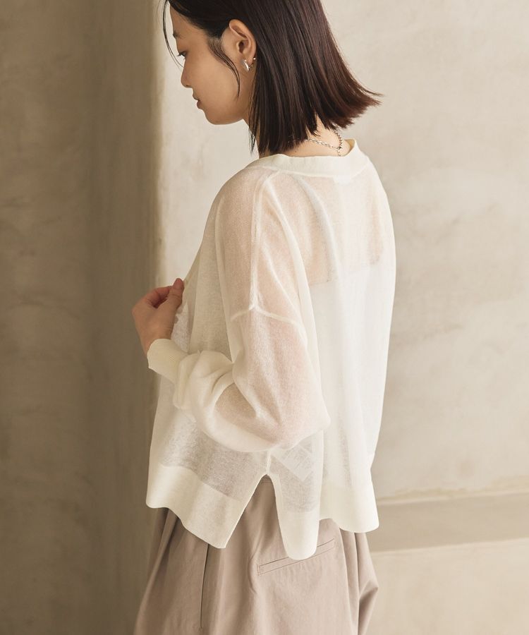 AMERICAN HOLIC「ウォッシャブルショート丈シアーカーディガン」|カーディガン|