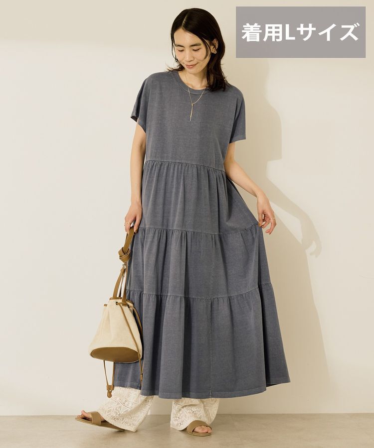 AMERICAN HOLIC「【選べる丈】加工ティアードワンピース」|ワンピース|Navy