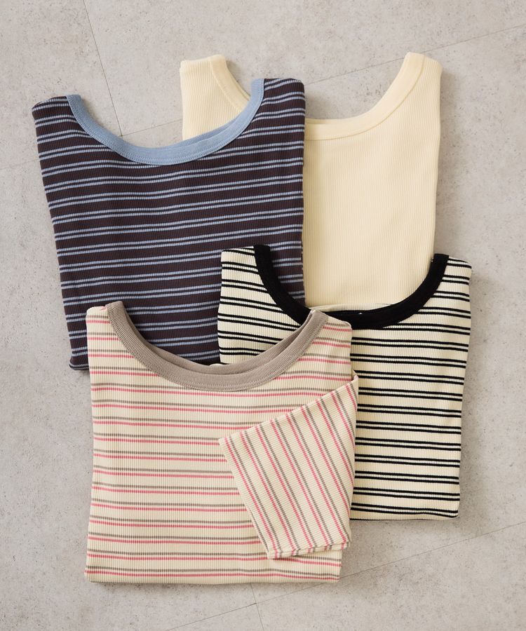 AMERICAN HOLIC「リブ5分袖トップス」|Tシャツ・カットソー|