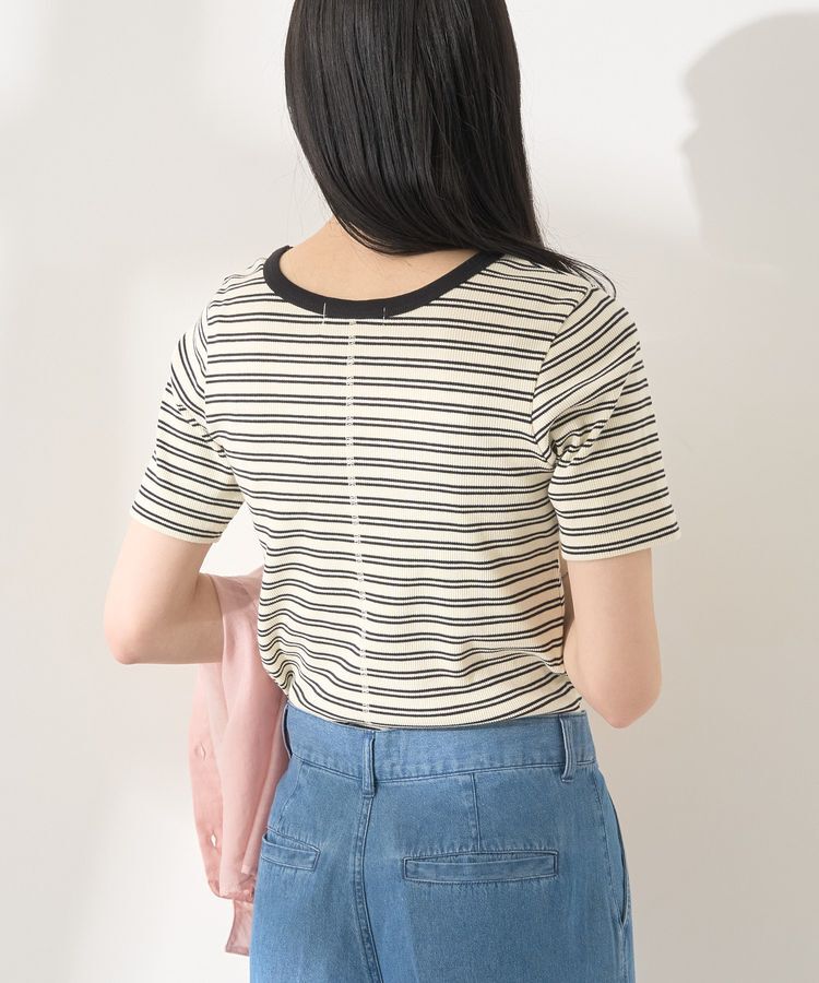 AMERICAN HOLIC「リブ5分袖トップス」|Tシャツ・カットソー|