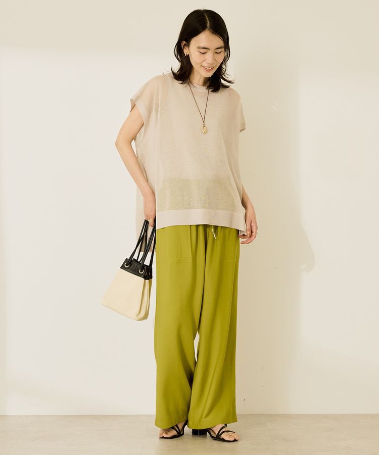 AMERICAN HOLIC「ウォッシャブルシアーニットフレンチスリーブトップス」|ニット・セーター|