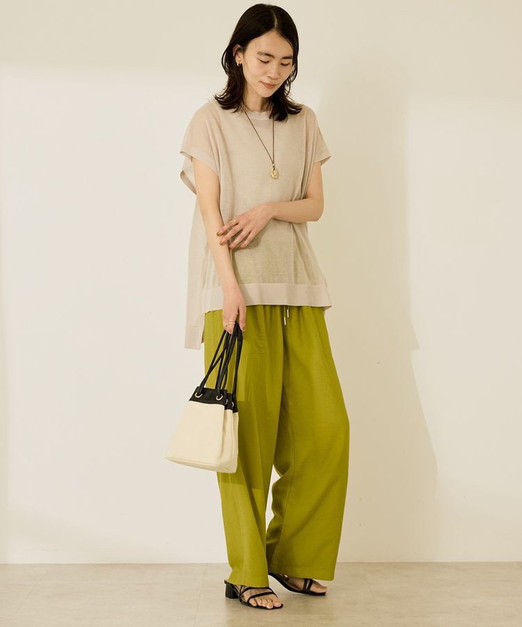 AMERICAN HOLIC「ウォッシャブルシアーニットフレンチスリーブトップス」|ニット・セーター|