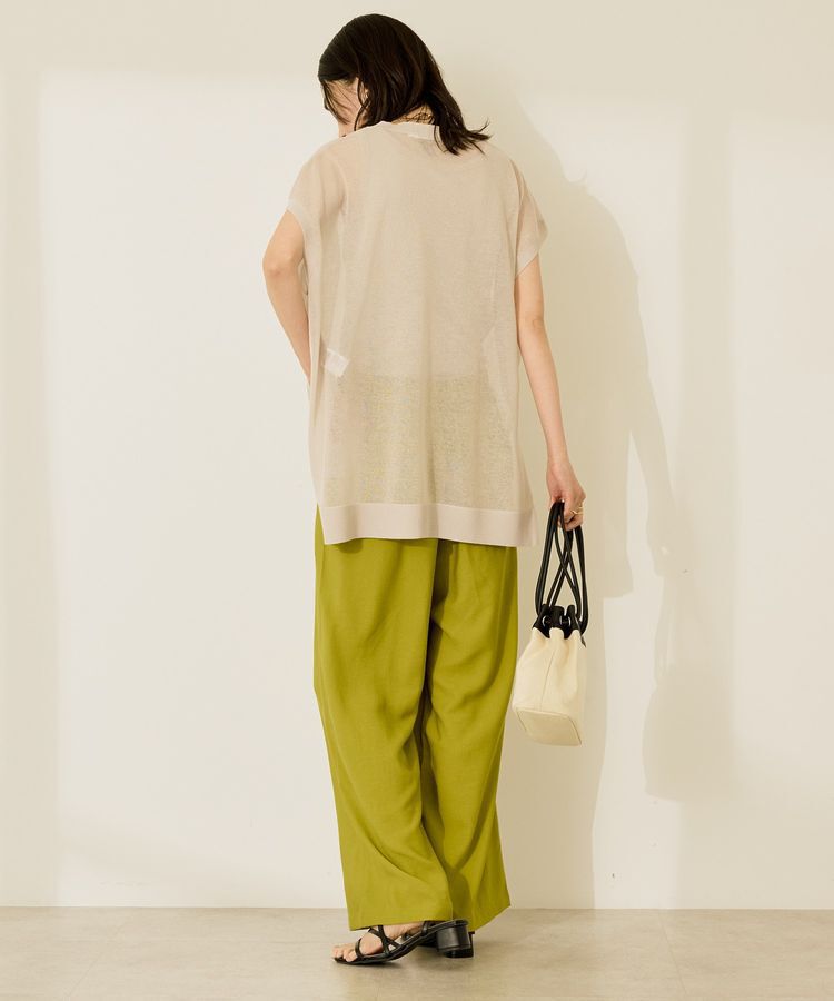 AMERICAN HOLIC「ウォッシャブルシアーニットフレンチスリーブトップス」|ニット・セーター|