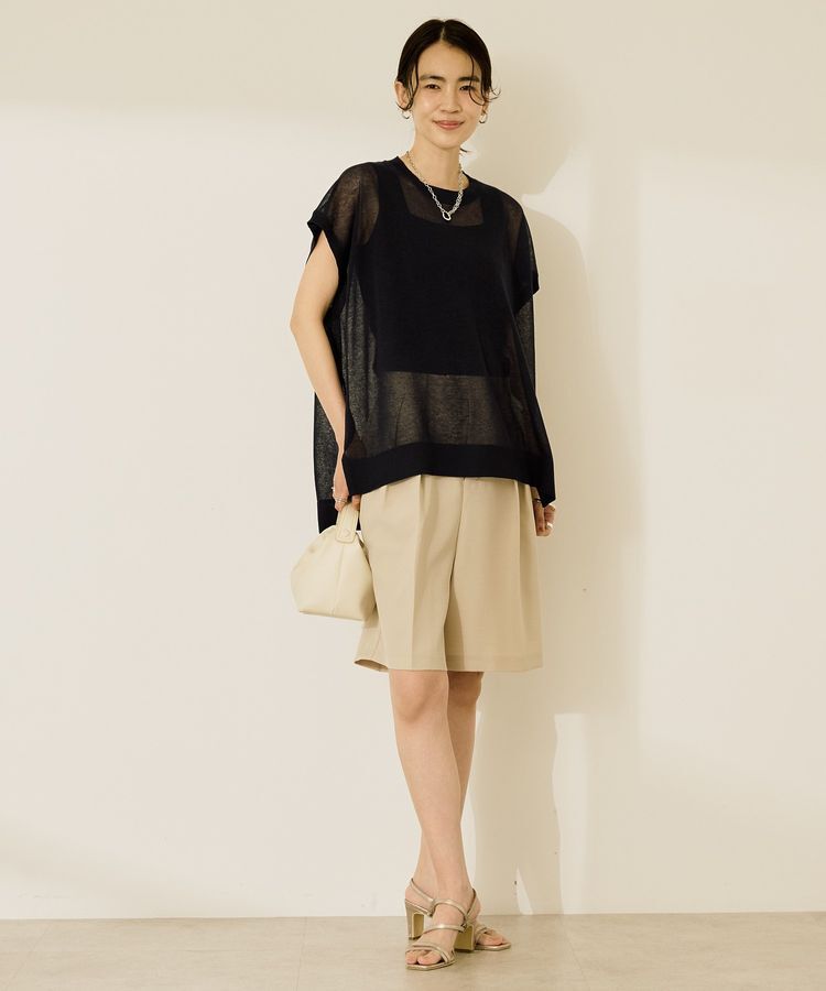 AMERICAN HOLIC「ウォッシャブルシアーニットフレンチスリーブトップス」|ニット・セーター|