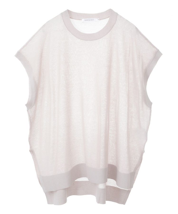 AMERICAN HOLIC「ウォッシャブルシアーニットフレンチスリーブトップス」|ニット・セーター|