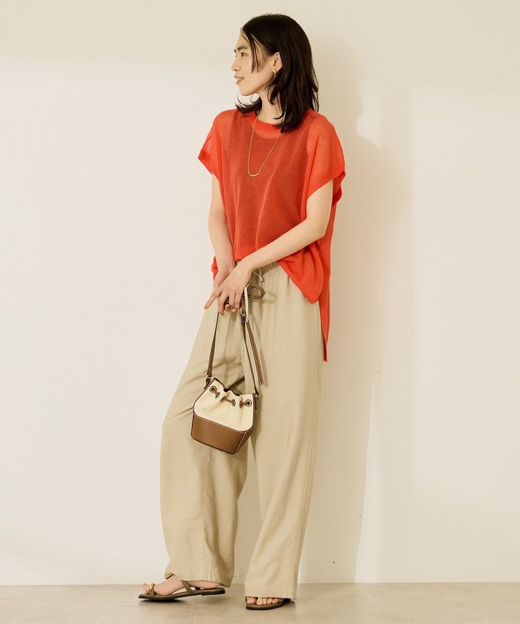 AMERICAN HOLIC「ウォッシャブルシアーニットフレンチスリーブトップス」|ニット・セーター|