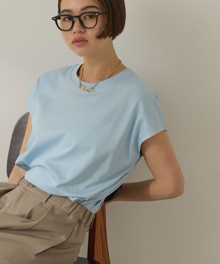 AMERICAN HOLIC「きれいめフレンチスリーブコットンプルオーバー」|Tシャツ・カットソー|