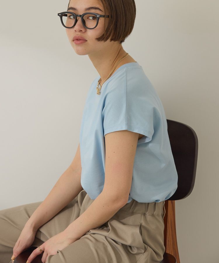 AMERICAN HOLIC「きれいめフレンチスリーブコットンプルオーバー」|Tシャツ・カットソー|