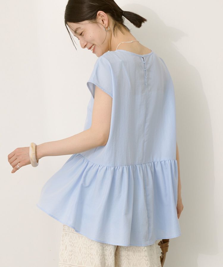 AMERICAN HOLIC「ペプラムノースリーブブラウス【WEB限定カラー有り】」|シャツ・ブラウス|Sax