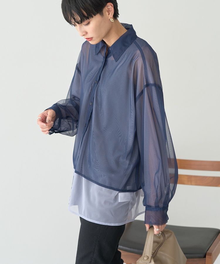 AMERICAN HOLIC「シアーレイヤード配色シャツ」|シャツ・ブラウス|