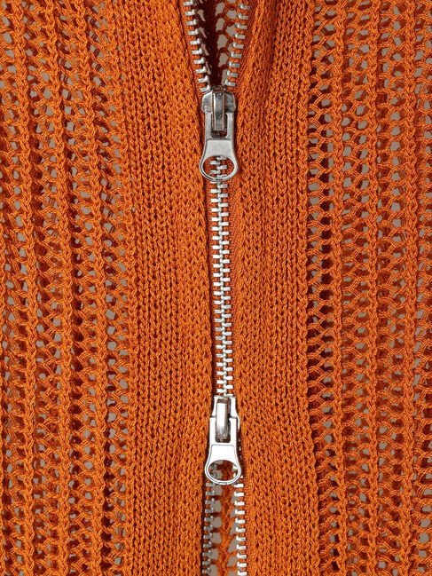 Green Parks「Zip付メッシュカーディガン」|カーディガン|