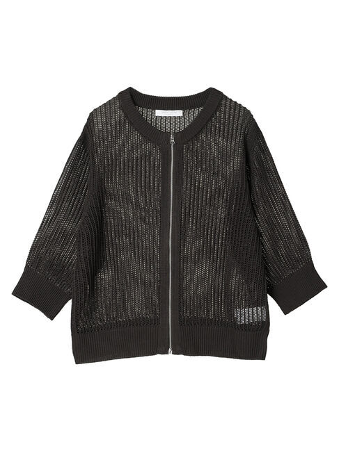 Green Parks「Zip付メッシュカーディガン」|カーディガン|