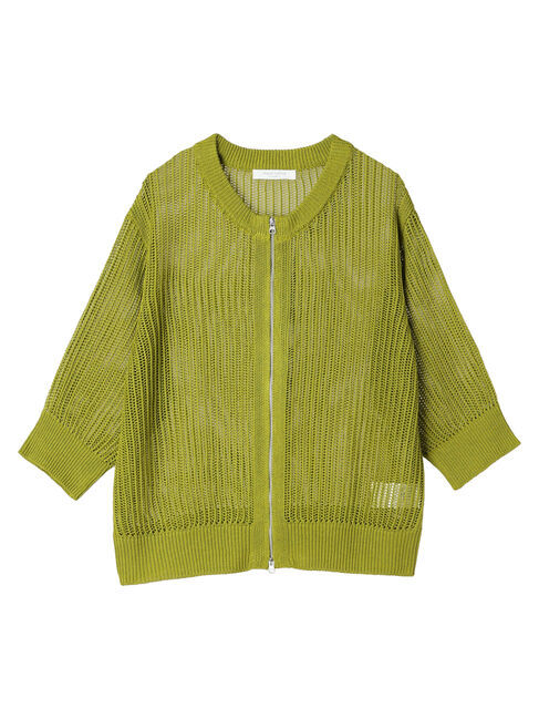 Green Parks「Zip付メッシュカーディガン」|カーディガン|