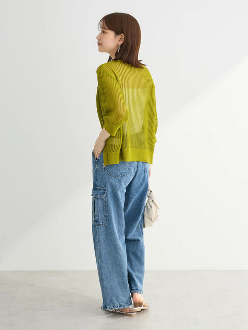 Green Parks「Zip付メッシュカーディガン」|カーディガン|