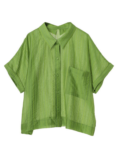 armonia「シアーストライプショート丈シャツ」|シャツ・ブラウス|