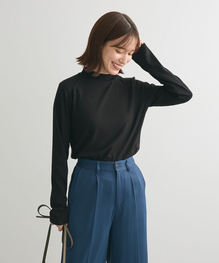 Green Parks「・Petit Fleur ラメテレコハイネック」|Tシャツ・カットソー|Black