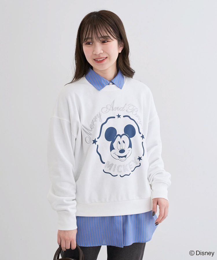 Green Parks「ミッキー&フレンズ/刺繍裏毛プルオーバーⅡ」|Tシャツ・カットソー|White