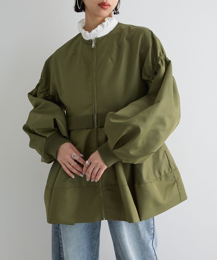 AnriettMusee「MA-1ペプラムブルゾン」|ブルゾン・スタジャン|