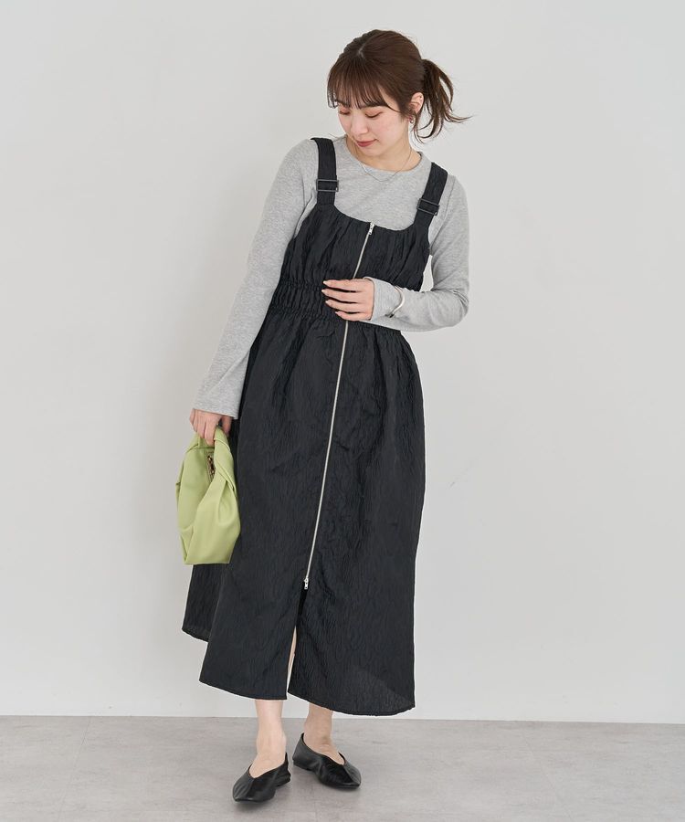 Green Parks「・SUGAR SPOON ジャカードジャンスカ」|ジャンパースカート|Black