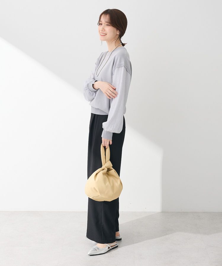 Green Parks「袖光沢ドッキングニットプルオーバー」|ニット・セーター|