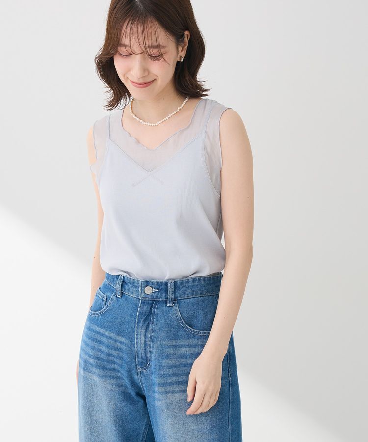 Green Parks「・SUGAR SPOON シアー切替タンクトップ」|インナー|Light Gray