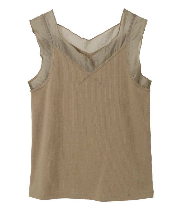 Green Parks「・SUGAR SPOON シアー切替タンクトップ」|インナー|Gray Beige