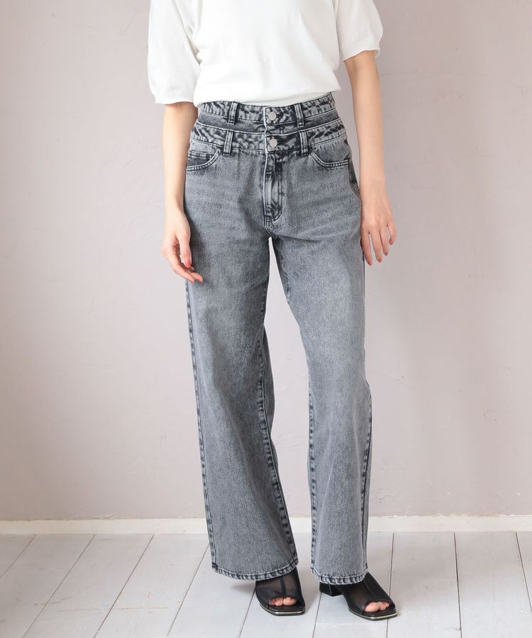 Green Parks「・ELENCARE DUE Wウエストデニムパンツ」|デニム|Gray