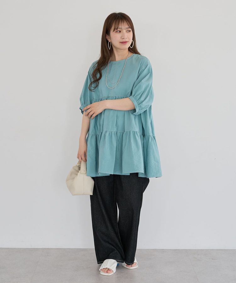 Green Parks「・ELENCARE DUE Wウエストデニムパンツ」|デニム|