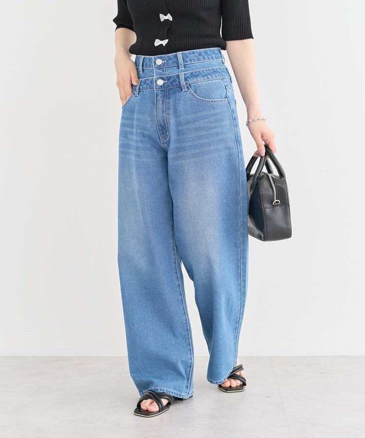 Green Parks「・ELENCARE DUE Wウエストデニムパンツ」|デニム|