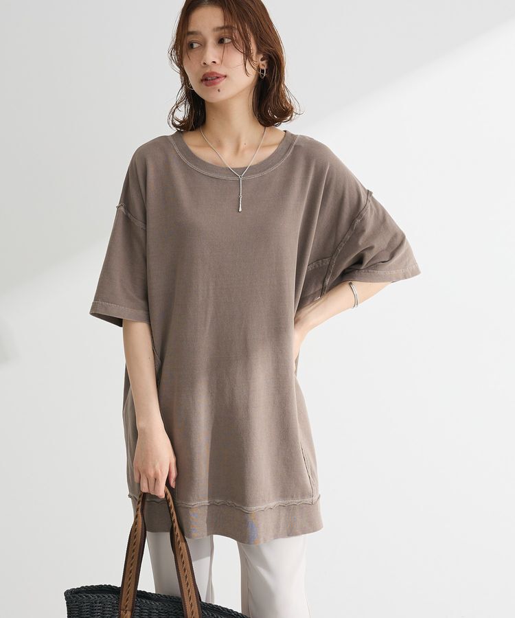 armonia「ピグメント裏毛切りっぱなしチュニック」|チュニック|Brown