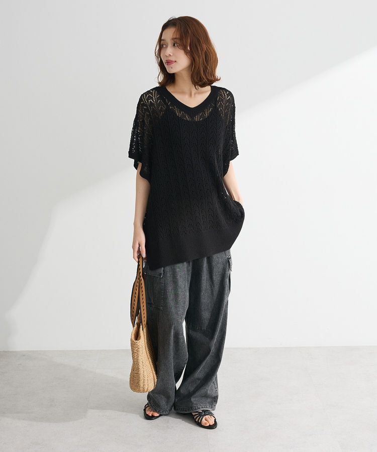 Green Parks「透かし編みニットチュニック」|チュニック|