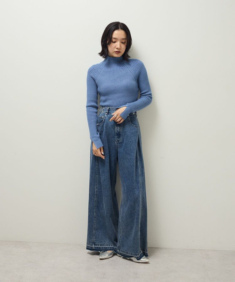 Green Parks「・Petit Fleur ボトルネックリブニット」|ニット・セーター|